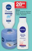 Nivea Body Cream/In-Shower Body Moisturiser/Body Lotion Assorted - 400ml Each
