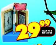 Clock With Pen Gift Set