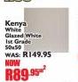 Kenya White Glazed White 1st Grade 50x50-Per Sqm