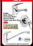 Lupo Basin Mixer/Concealed Bath/Shower Mixer Single Hole Sink Mixer-Each