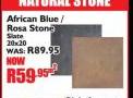 African Blue/Rosa Stone Slate 20x20-Per Sqm