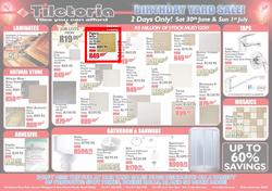 Tiletoria JHB : Birthday Yard Sale (30 Jun - 1 Jul), page 1
