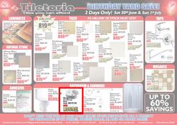 Tiletoria JHB : Birthday Yard Sale (30 Jun - 1 Jul), page 1