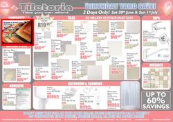 Tiletoria JHB : Birthday Yard Sale (30 Jun - 1 Jul), page 1