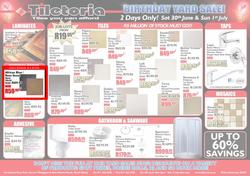 Tiletoria JHB : Birthday Yard Sale (30 Jun - 1 Jul), page 1