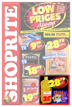 Shoprite Gauteng : Low Prices Always (25 Jun - 8 Jul), page 1