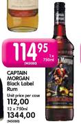 Captain Morgan Black Label Rum-1 x 750ml