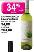 Sauvignon.Com Sauvignon Blanc-6 x 750ml