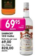 Smirnoff 1818 Vodka-12 x 750ml