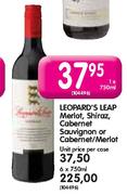 Leopard's Leap Merlot,Shiraz,Cabernet Sauvignon Or Cabernet/Merlot-Unit Price Per Case