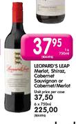 Leopard's Leap Merlot,Shiraz,Cabernet Sauvignon Or Cabernet/Merlot-6 x 750ml
