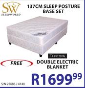 Sleep World 137cm Sleep Posture Base Set + Free Elektra Double Electric Blanket