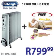 DeLonghi 12 Rib Oil Heater + Free Cosy Sox