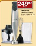 Platinum Stainless Steel Stick Blender Set