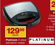 Platinum 2-Slice Sandwich Maker- Each