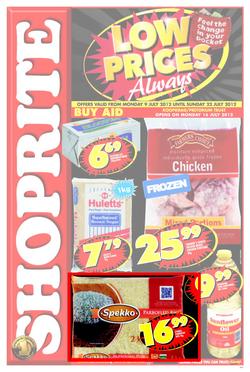Shoprite Gauteng : Low Prices Always (9 Jul - 22 Jul), page 1