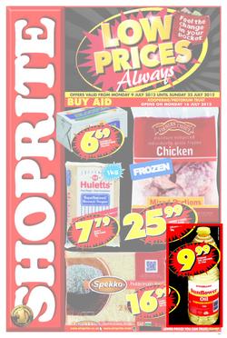 Shoprite Gauteng : Low Prices Always (9 Jul - 22 Jul), page 1