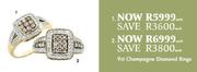 9ct Champagne Diamond Rings-Each