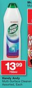 Handy Andy Multi-Surface Cleaner Assorted- 750ml
