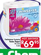 Twinsaver Luxry 2 Ply Toilet Paper-18 Rolls pack