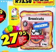 Tydstroom Braai Portions/County Fair Braaicuts Frozen Chicken-2kg Each