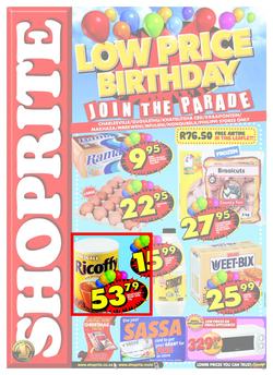 Shoprite Western Cape : Low Price Birthday (25 Jul - 5 Aug), page 1
