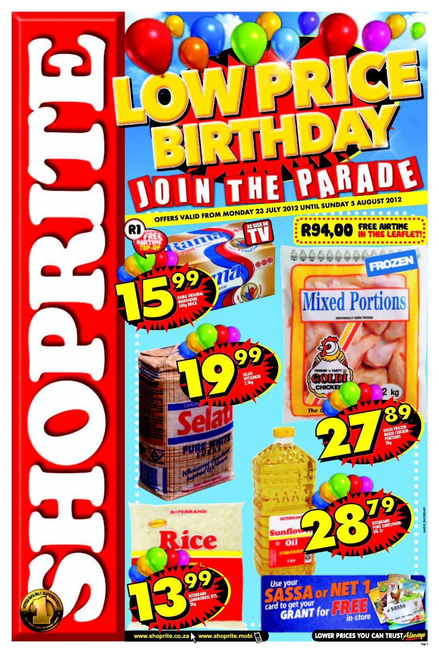 Shoprite Gauteng Low Price Birthday 23 Jul 5 Aug M Guzzle Co Za