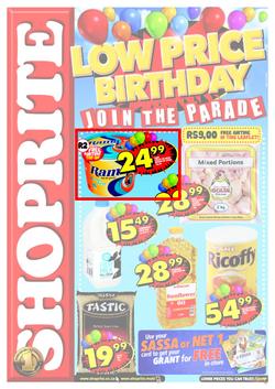 Shoprite Eastern Cape : Low Price Birthday (23 Jul - 5 Aug), page 1