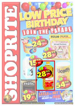 Shoprite Eastern Cape : Low Price Birthday (23 Jul - 5 Aug), page 1