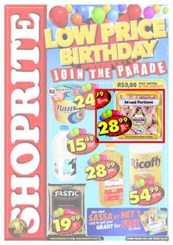 Shoprite Eastern Cape : Low Price Birthday (23 Jul - 5 Aug), page 1