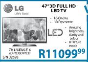 LG 47" 3D Full HD LED Tv