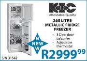 KIC Metallic Fridge Freezer-265Ltr
