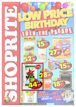 Shoprite Free State : Low Price Birthday (26 Jul - 12 Aug), page 1