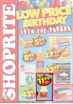 Shoprite Free State : Low Price Birthday (15 Aug - 26 Aug), page 1