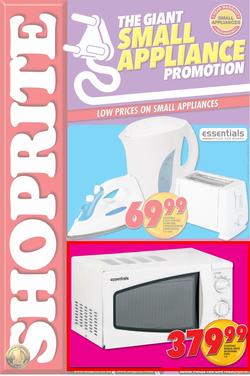 Shoprite Western Cape : The Giant Small Appliance Promotion (20 Aug - 2 Sep), page 1