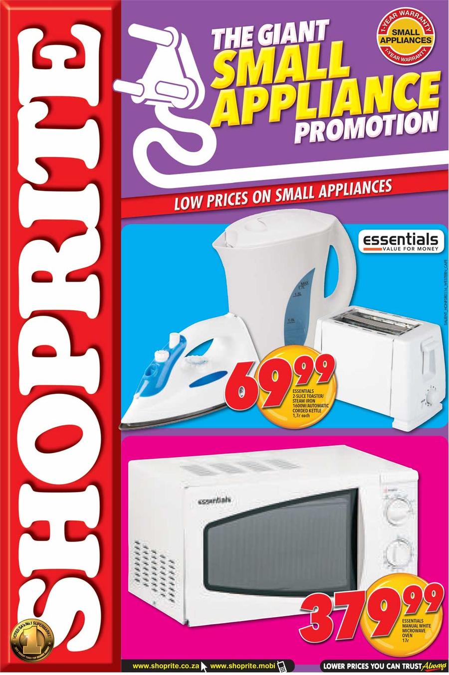 Shoprite Western Cape The Giant Small Appliance Promotion 20 Aug 2 Sep Www Guzzle Co Za