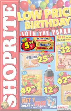 Shoprite KZN : Low Price Birthday (20 Aug - 2 Sep), page 1
