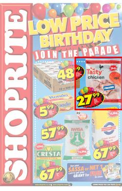 Shoprite Eastern Cape : Low Price Birthday (20 Aug - 2 Sep), page 1
