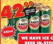 Amstel Lager Beer - 6 x 440ml Cans
