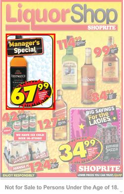 Shoprite Eastern Cape : LiquorShop (20 Aug - 2 Sep), page 1