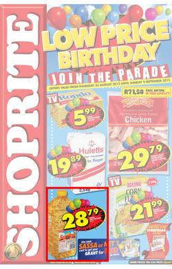 Shoprite Gauteng : Low Price Birthday (23 Aug - 9 Sep), page 1