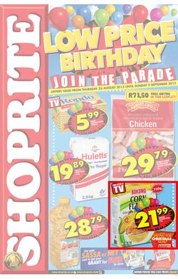 Shoprite Gauteng : Low Price Birthday (23 Aug - 9 Sep), page 1