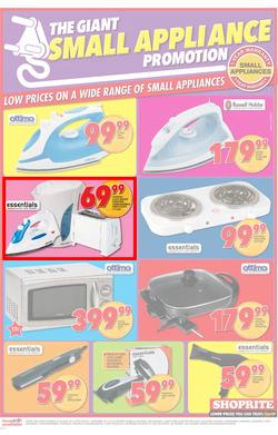 Shoprite Gauteng : The Giant Small Appliance Promotion (23 Aug - 2 Sep), page 1