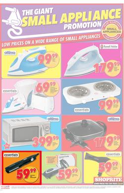 Shoprite Gauteng : The Giant Small Appliance Promotion (23 Aug - 2 Sep), page 1