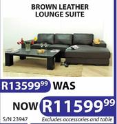 Brown Leather Lounge Suite