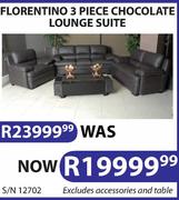 Florentino 3 Piece Chocolate Lounge Suite