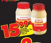 Ritebrand Mayonnaise 750g/Salad Cream 760g-each