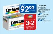 Centrum Select 50+ A To Zinc Tablets-30's