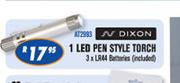 Dixon 1 LED Pen Style Torch