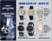 Aviator Stainless Steel Watches